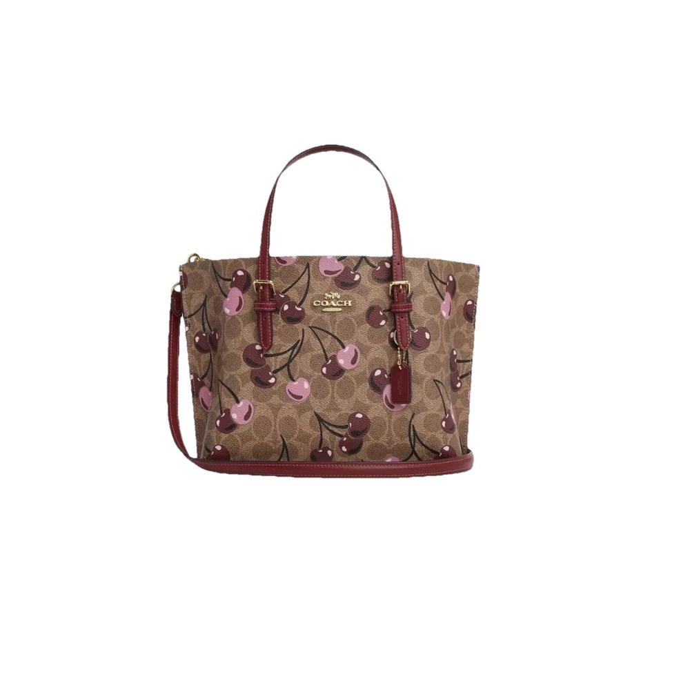 Coach City Mini Tote Bag In Signature Canvas With Cherry Print CZ772